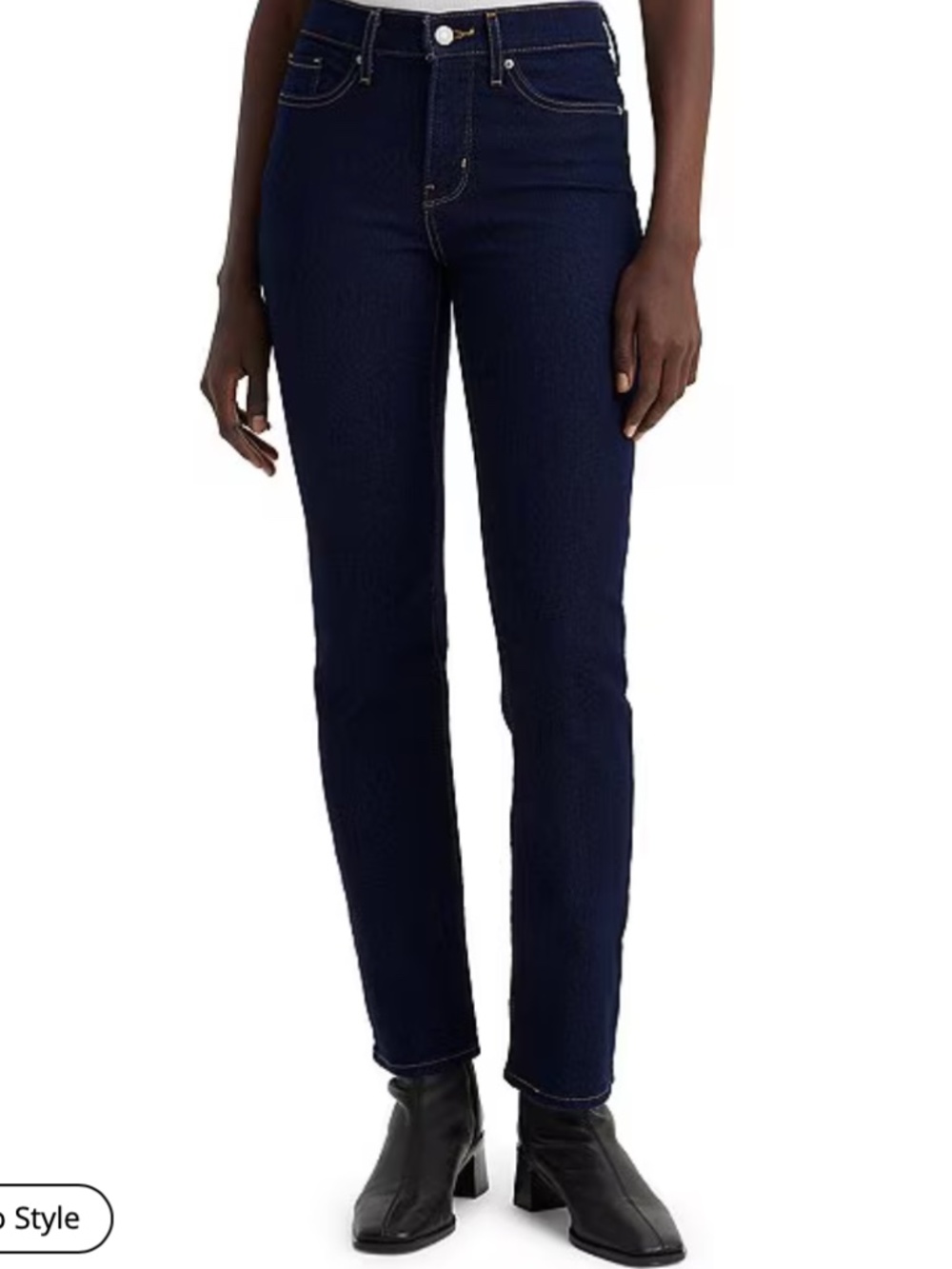 Levi's Shaping Straight Women's 30 Navy Skinny Jeans with Contrast Stitching